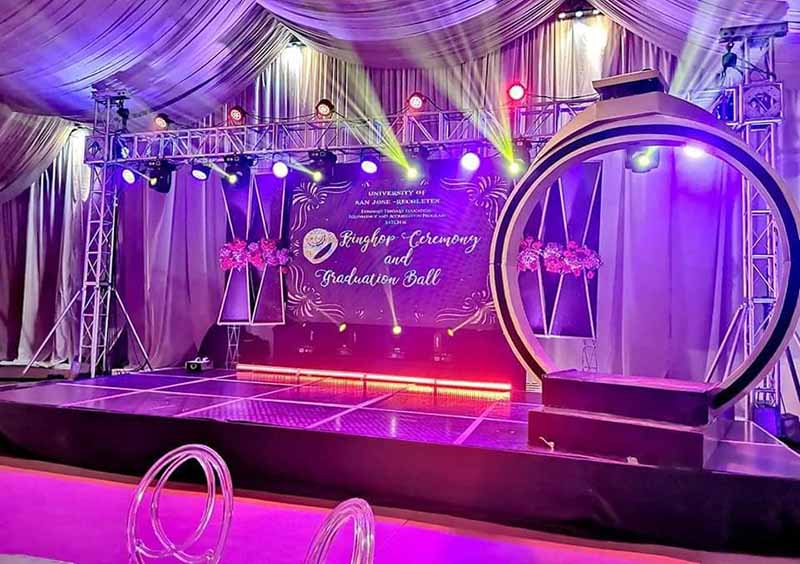 Reusable wedding stage truss